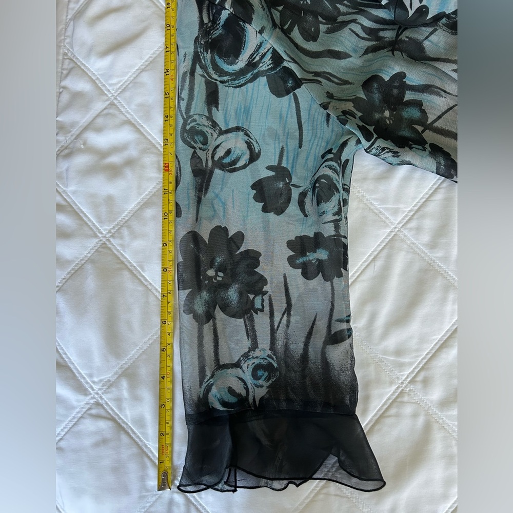 NICOLA Sheer Blouse - Black and Blue - Picture 10 of 10